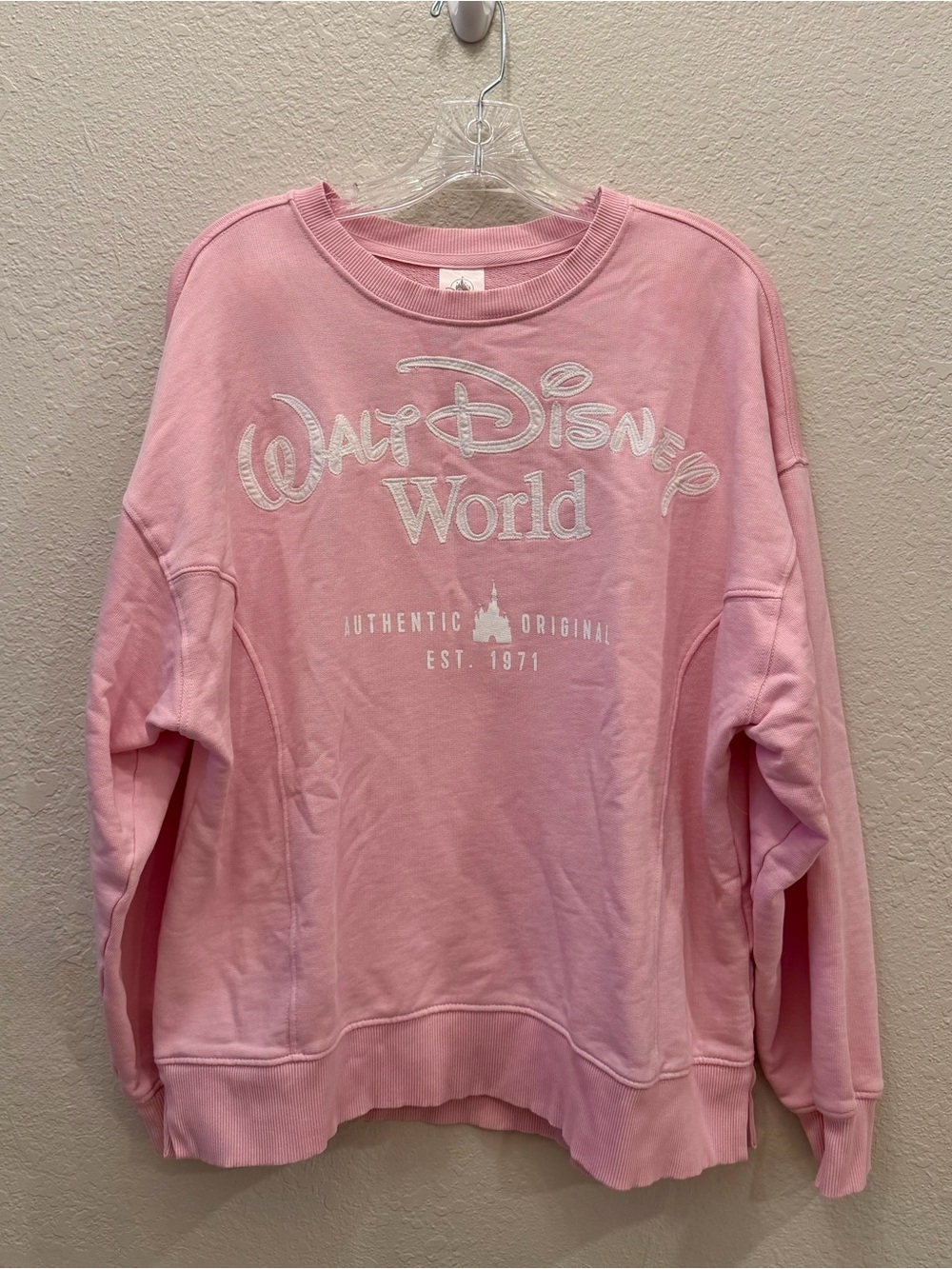 Disney Parks Walt Disney World Pastel Pink Sweatshirt Medium NWOT